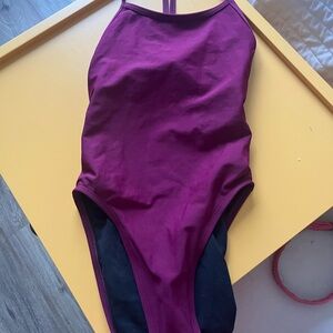 Burgundy One-Piece Swimsuit